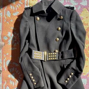 Zara Black Coat with Gold Accents